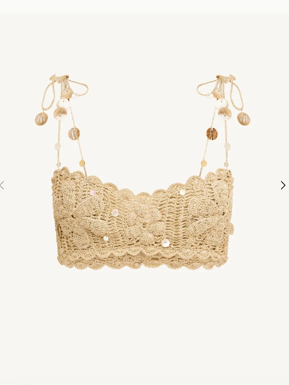 Asta Resort Charlotte Crochet Bralette & Maxi Skirt Set — Sand Shimmer - XS - Picture 4 of 9